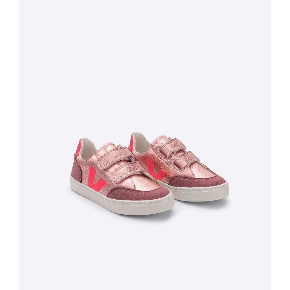 Veja V-12 CHROMEFREE Schoenen Kinderen Roze | BE 747ZUT